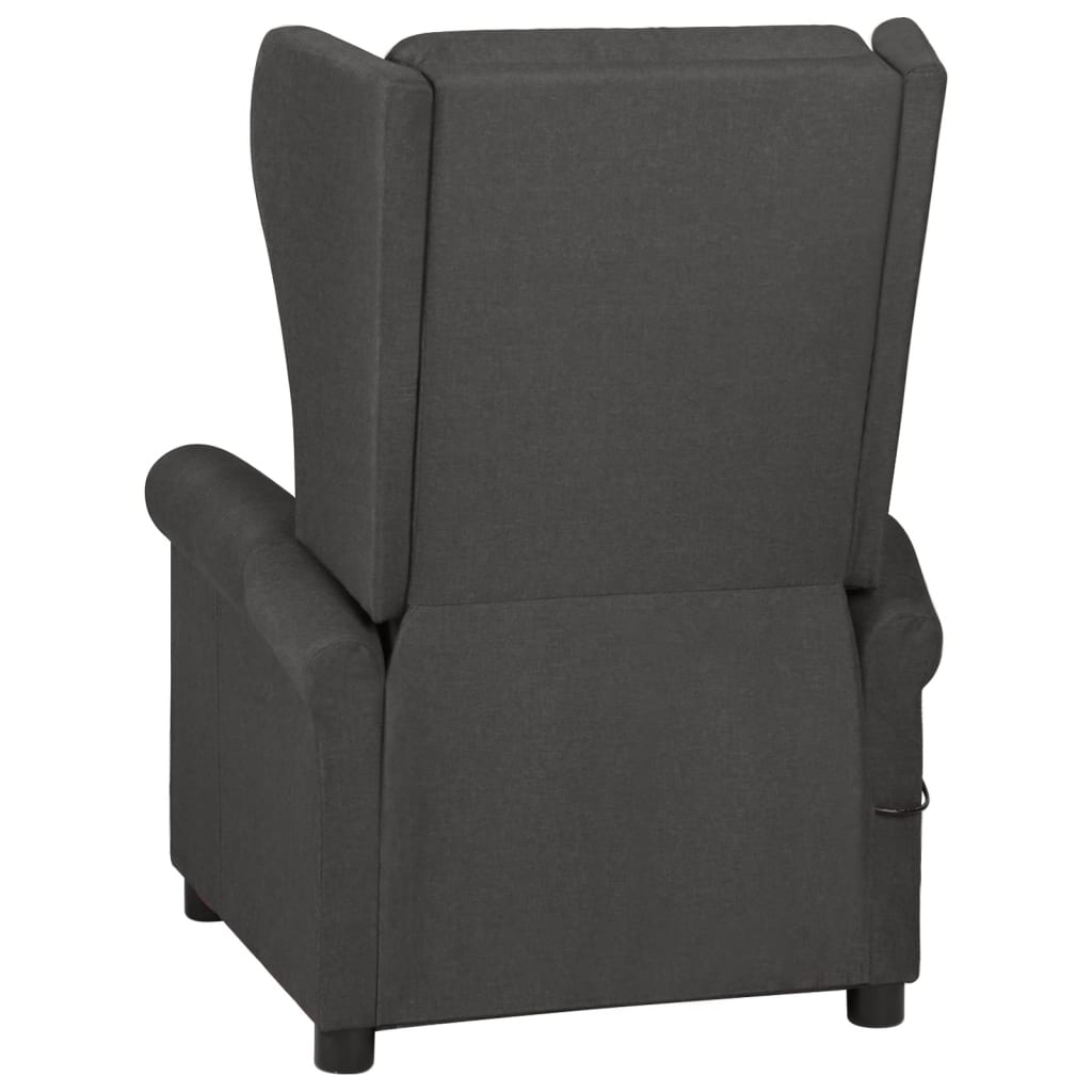 vidaXL Sillón de masaje de tela gris oscuro