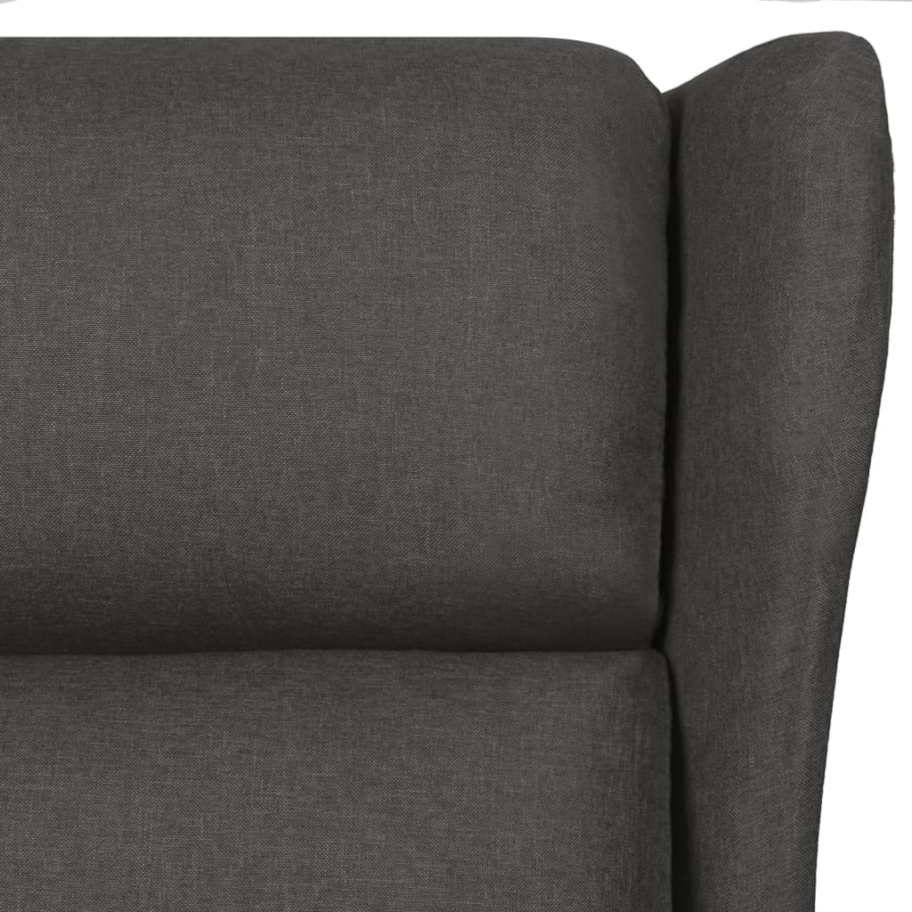 vidaXL Sillón de masaje de tela gris oscuro