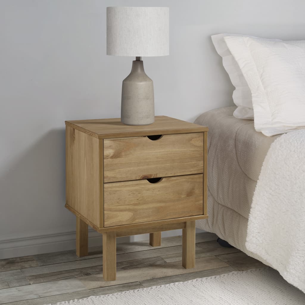 vidaXL Mesita de noche OTTA madera maciza de pino 45x39x57 cm