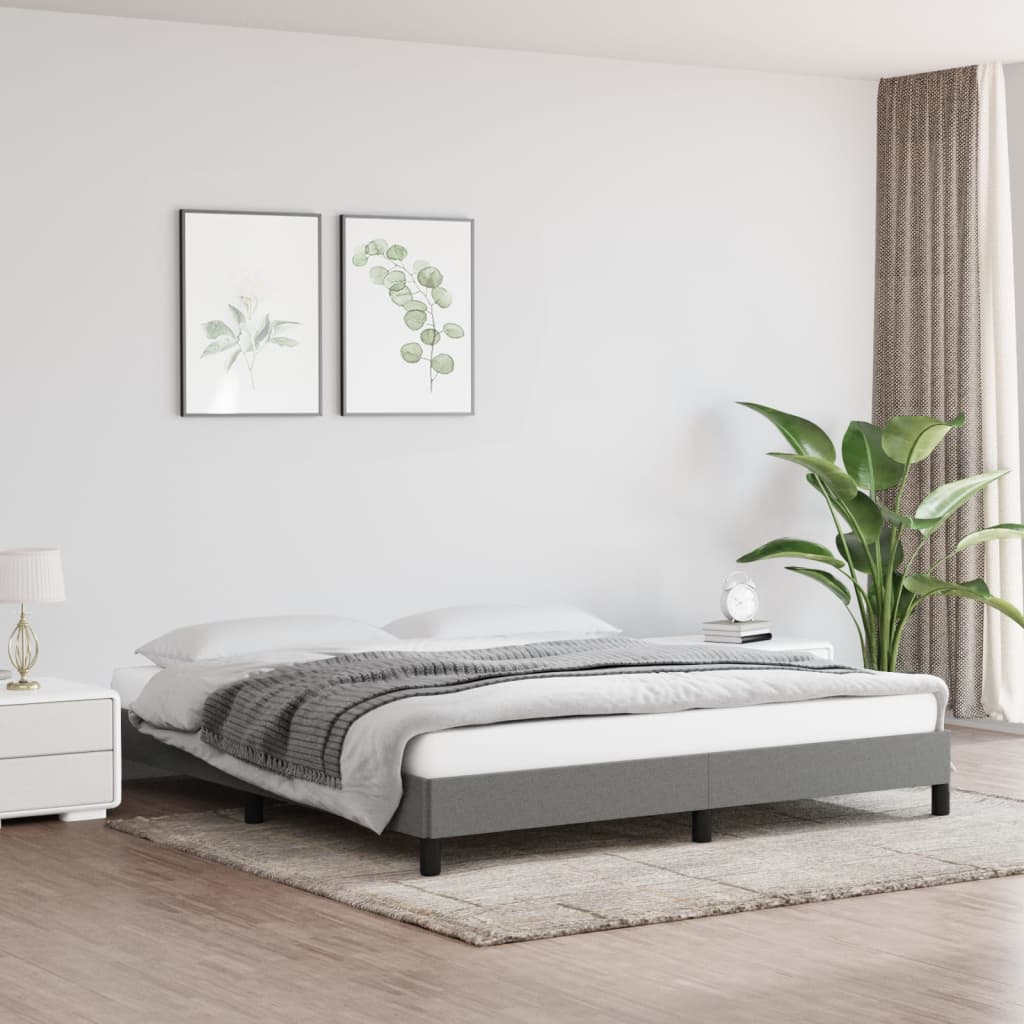 vidaXL Cama sin colchón de tela gris oscuro 160x200 cm