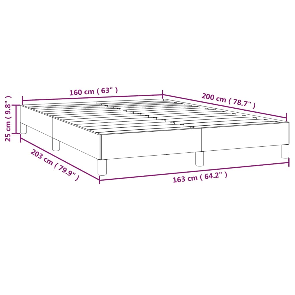 vidaXL Cama sin colchón de tela gris oscuro 160x200 cm