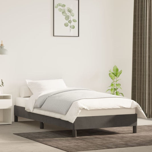 vidaXL Estructura de cama sin colchón terciopelo gris oscuro 80x200 cm