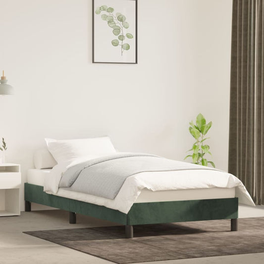 vidaXL Estructura de cama sin colchón terciopelo verde oscuro 80x200cm