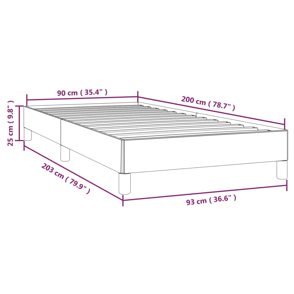 vidaXL Estructura de cama sin colchón terciopelo rosa 90x200 cm