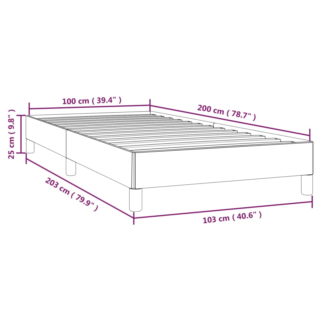 vidaXL Estructura de cama sin colchón terciopelo negro 100x200 cm