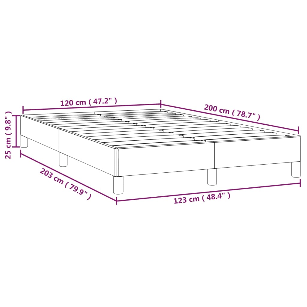 vidaXL Estructura de cama sin colchón terciopelo gris oscuro 120x200cm