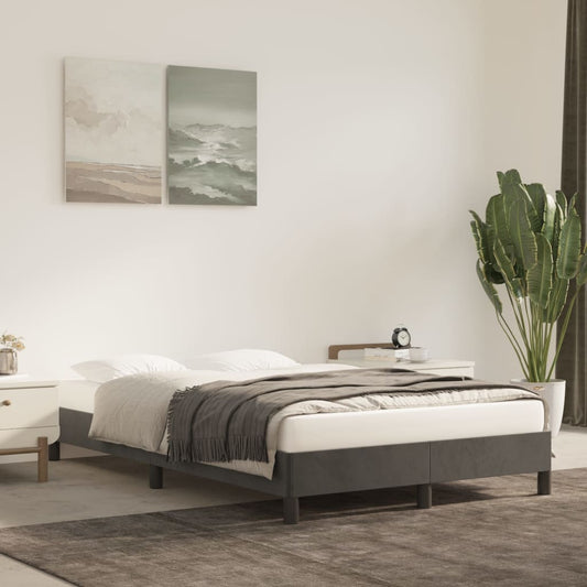 vidaXL Estructura de cama sin colchón terciopelo gris oscuro 120x200cm