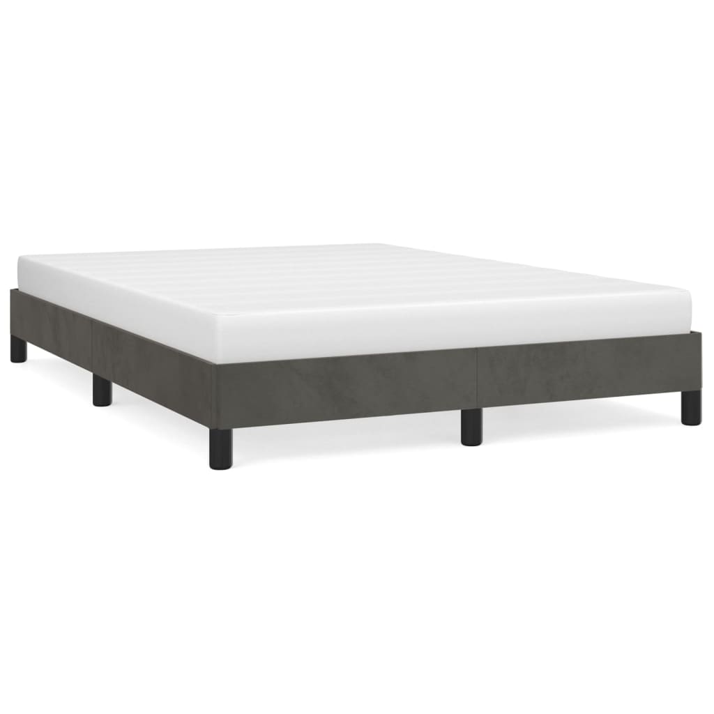 vidaXL Estructura de cama sin colchón terciopelo gris oscuro 140x190cm