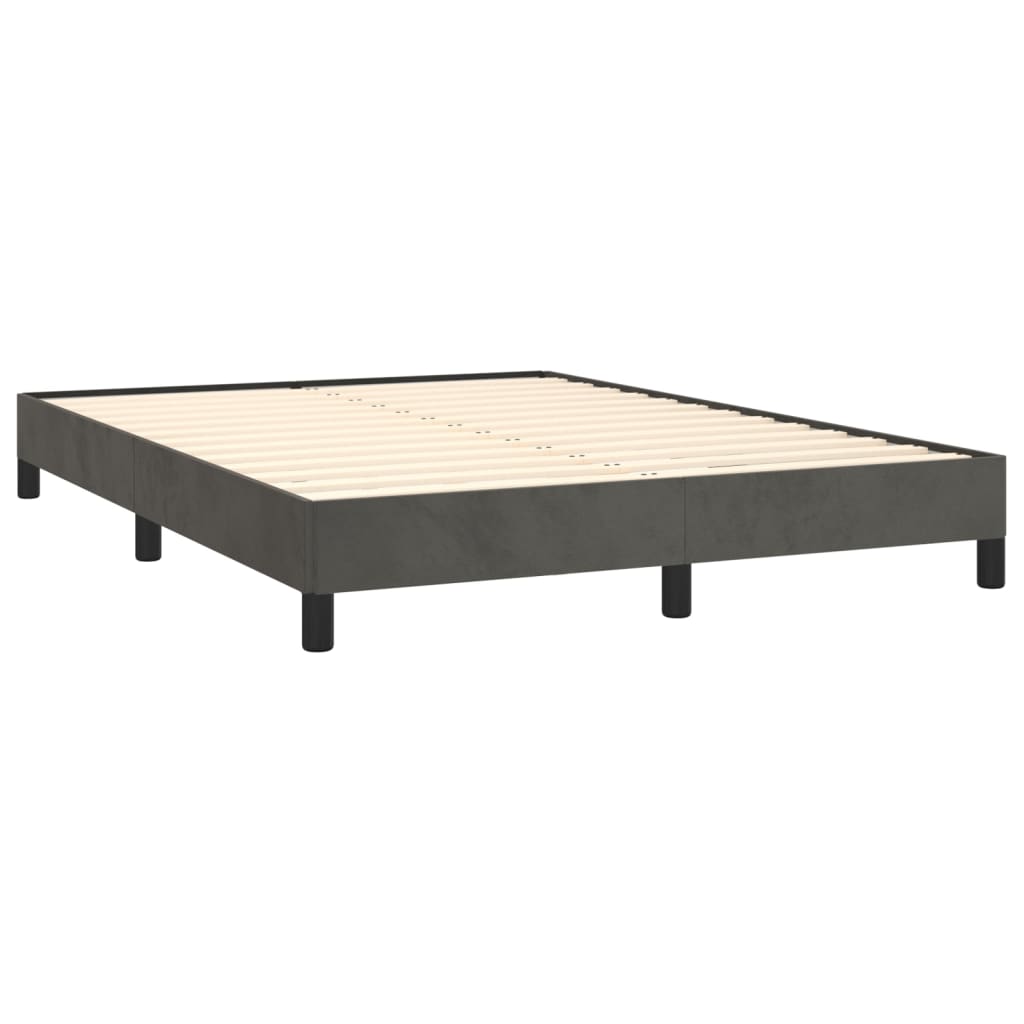 vidaXL Estructura de cama sin colchón terciopelo gris oscuro 140x190cm