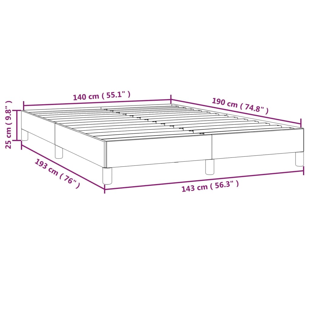 vidaXL Estructura de cama sin colchón terciopelo gris oscuro 140x190cm