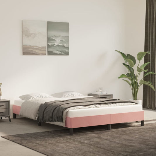 vidaXL Estructura de cama sin colchón terciopelo rosa 140x200 cm