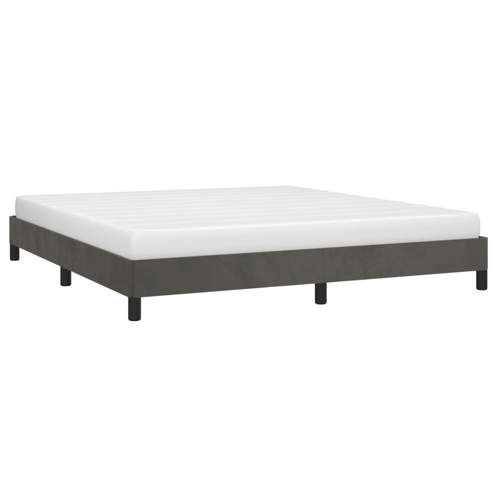 vidaXL Estructura de cama sin colchón terciopelo gris oscuro 160x200cm