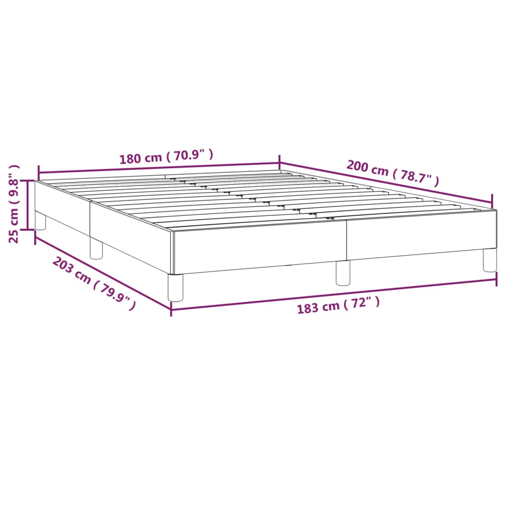 vidaXL Estructura de cama sin colchón terciopelo negro 180x200 cm