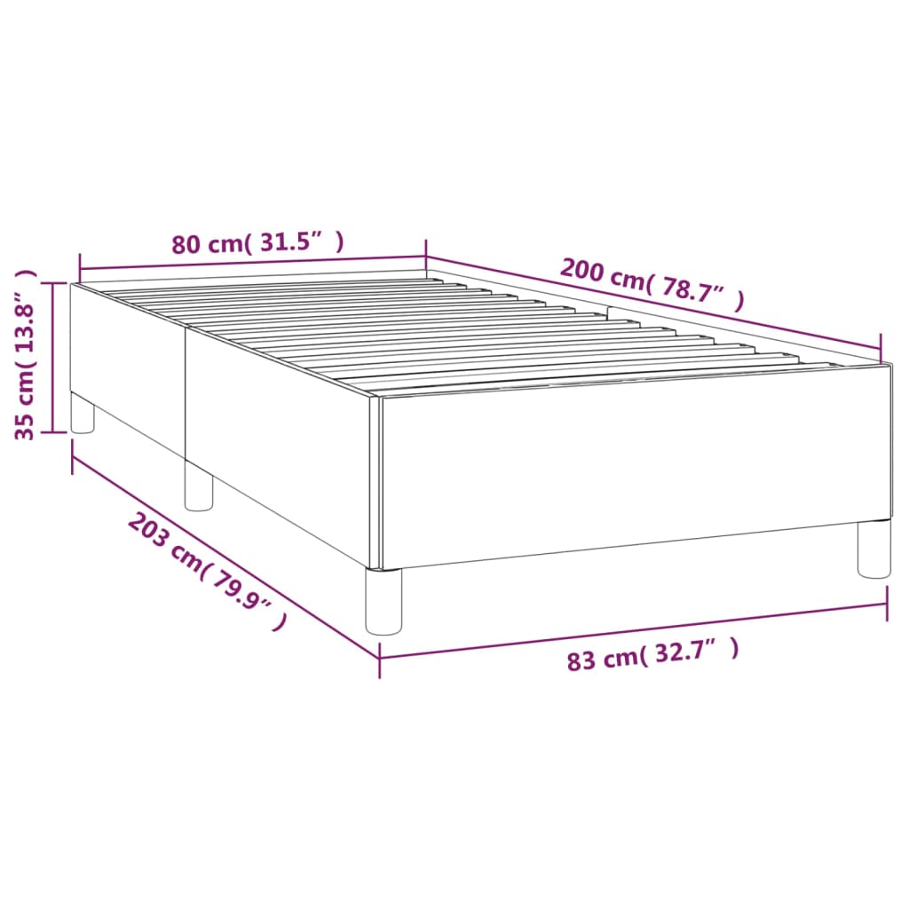 vidaXL Estructura de cama sin colchón terciopelo negro 80x200 cm