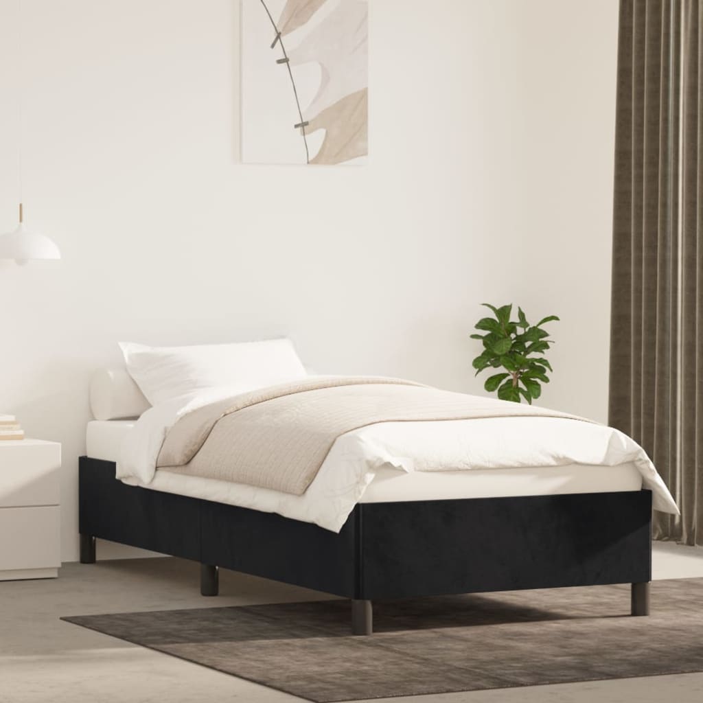 vidaXL Estructura de cama sin colchón terciopelo negro 80x200 cm