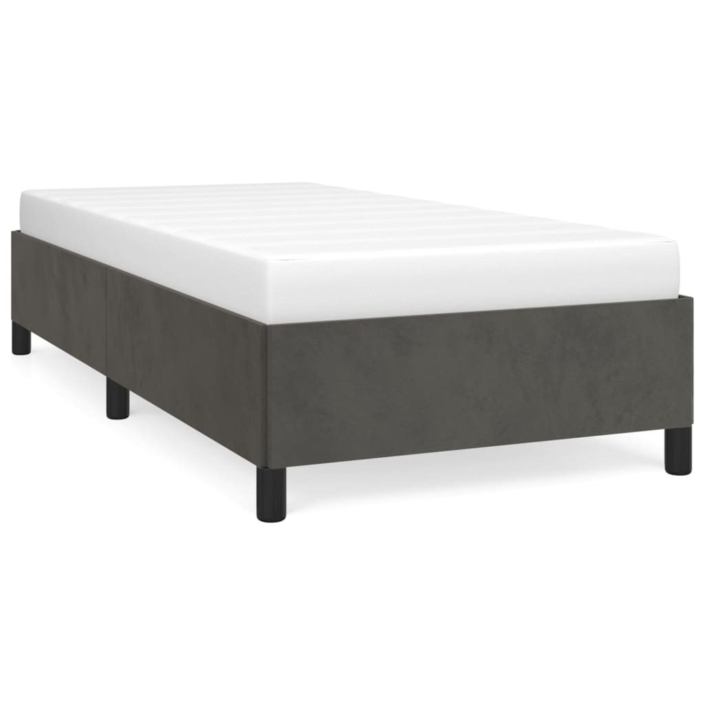 vidaXL Estructura de cama sin colchón terciopelo gris oscuro 90x190 cm