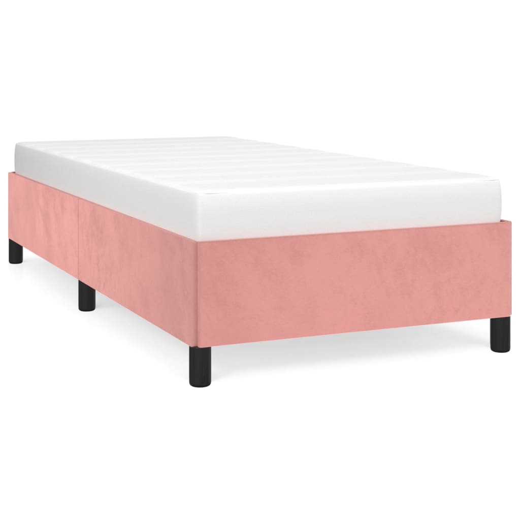 vidaXL Estructura de cama sin colchón terciopelo rosa 90x190 cm