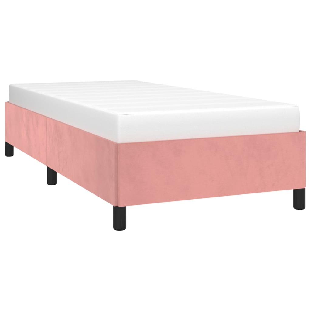 vidaXL Estructura de cama sin colchón terciopelo rosa 90x190 cm