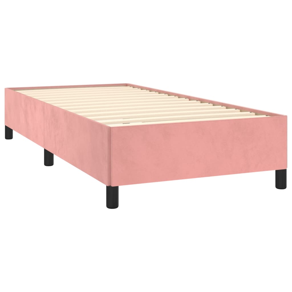 vidaXL Estructura de cama sin colchón terciopelo rosa 90x190 cm