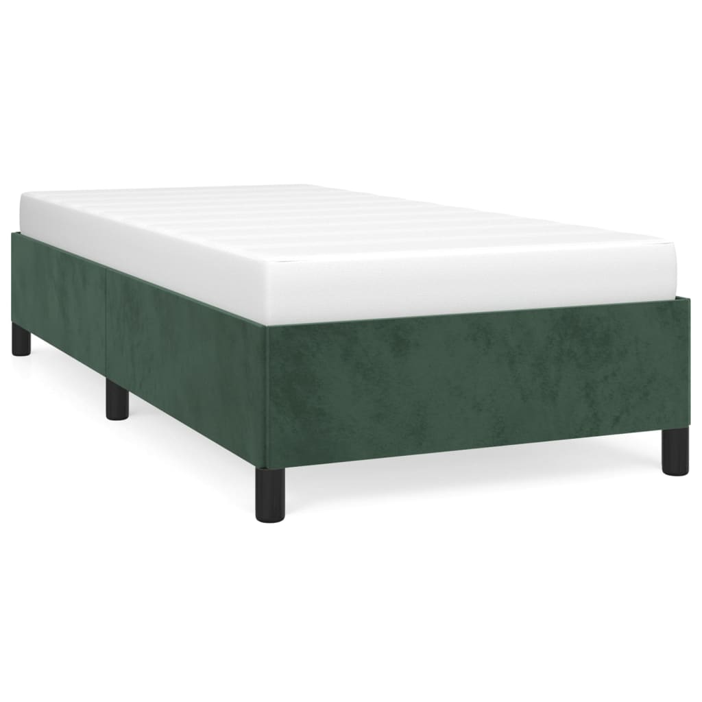 vidaXL Estructura de cama sin colchón terciopelo verde oscuro 90x200cm