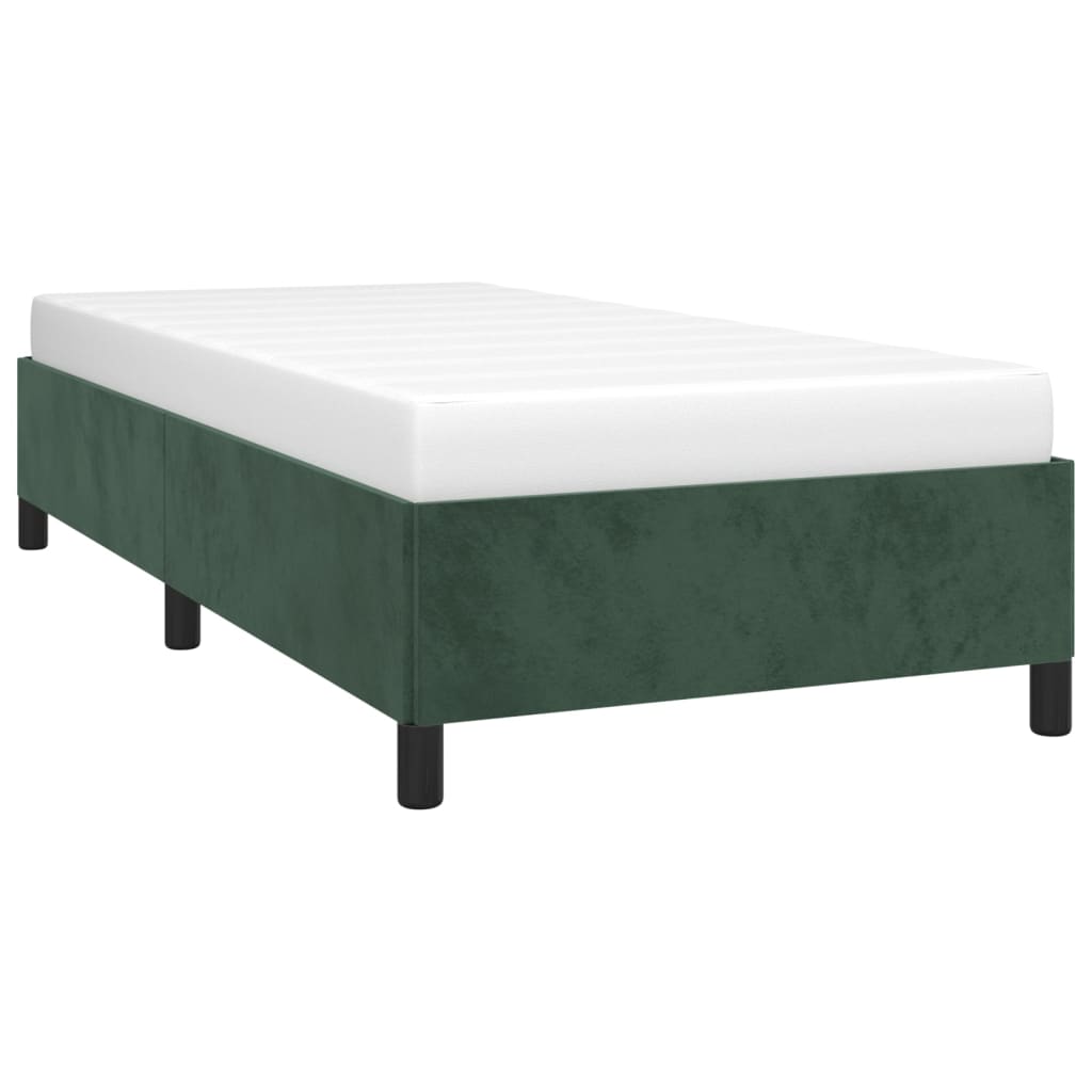 vidaXL Estructura de cama sin colchón terciopelo verde oscuro 90x200cm