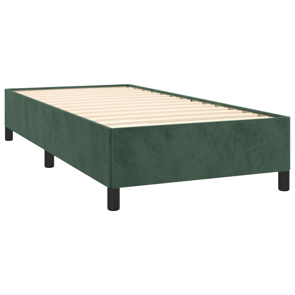 vidaXL Estructura de cama sin colchón terciopelo verde oscuro 90x200cm