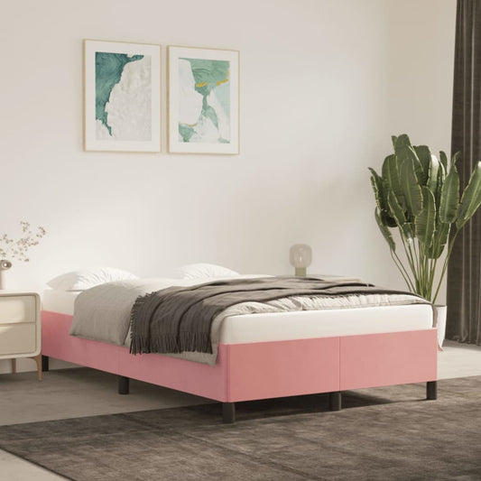 vidaXL Estructura de cama sin colchón terciopelo rosa 120x200 cm