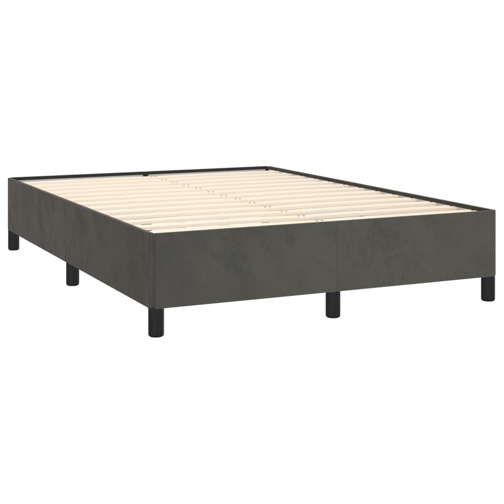 vidaXL Estructura de cama sin colchón terciopelo gris oscuro 140x190cm