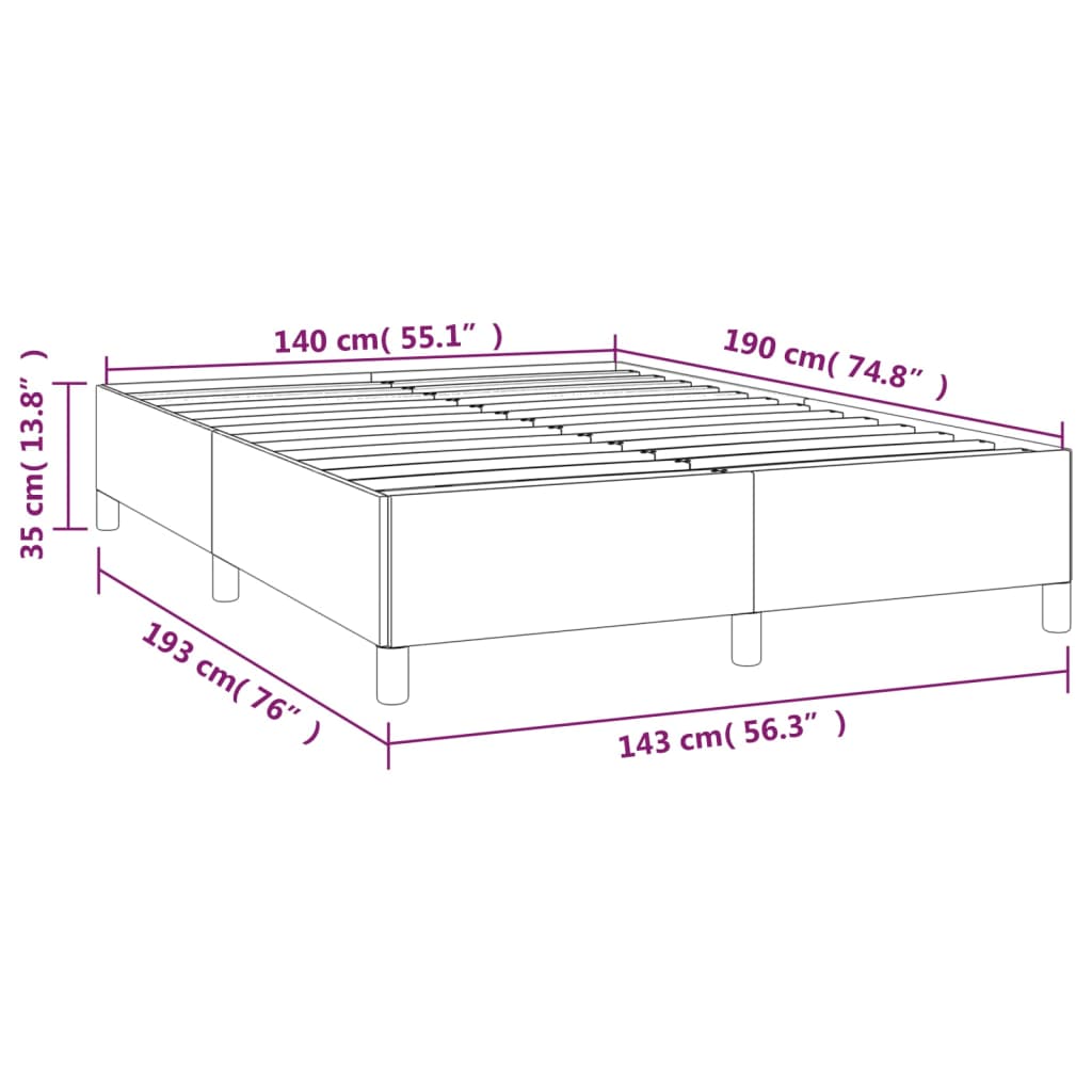 vidaXL Estructura de cama sin colchón terciopelo gris oscuro 140x190cm