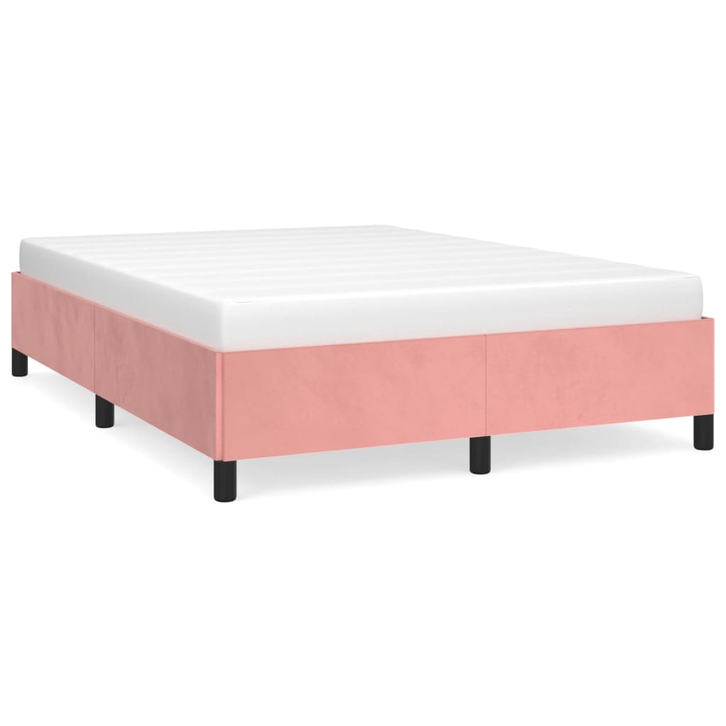 vidaXL Estructura de cama sin colchón terciopelo rosa 140x200 cm