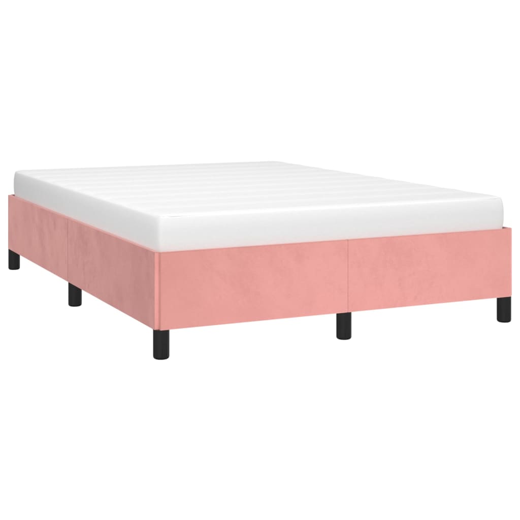 vidaXL Estructura de cama sin colchón terciopelo rosa 140x200 cm