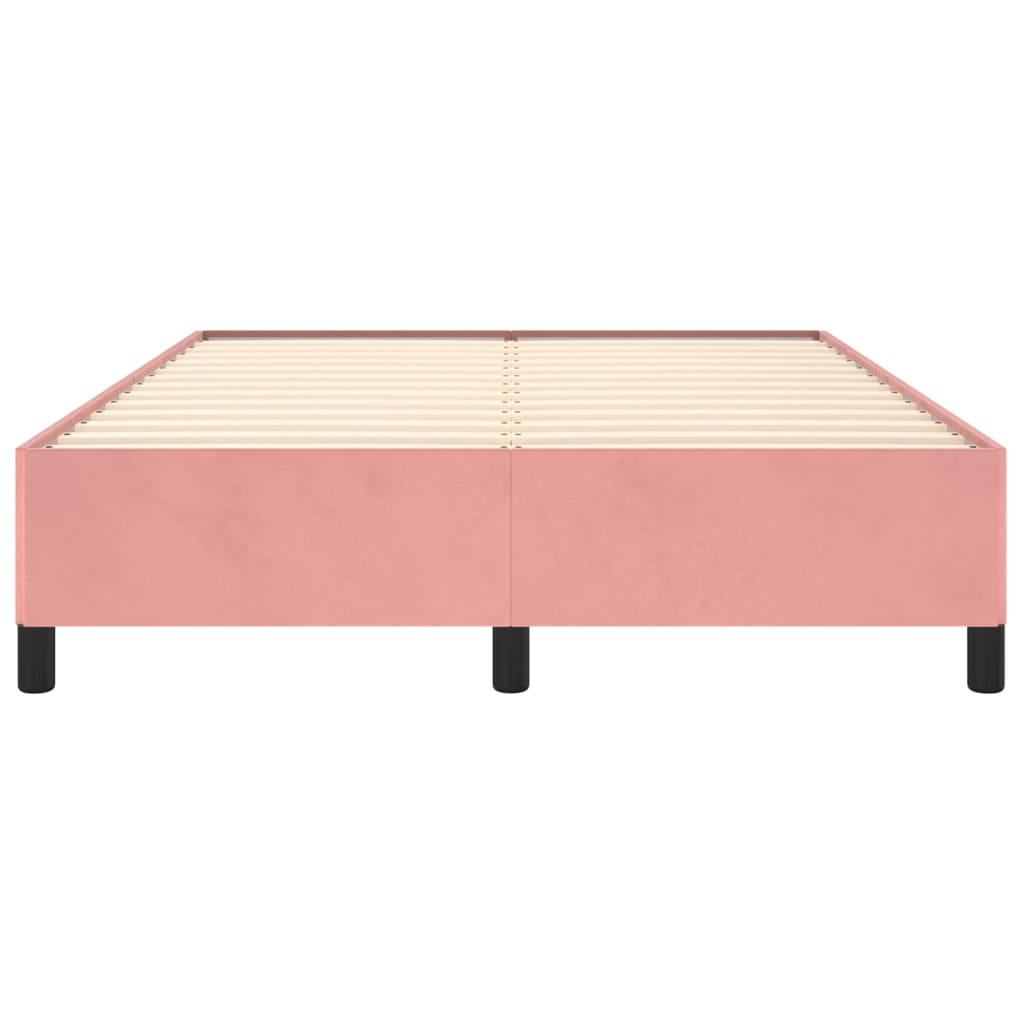 vidaXL Estructura de cama sin colchón terciopelo rosa 140x200 cm