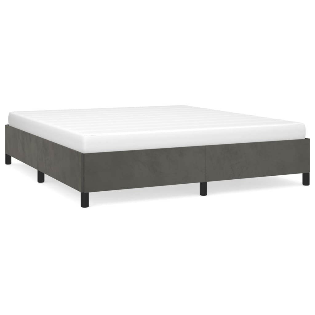 vidaXL Estructura de cama sin colchón terciopelo gris oscuro 160x200cm