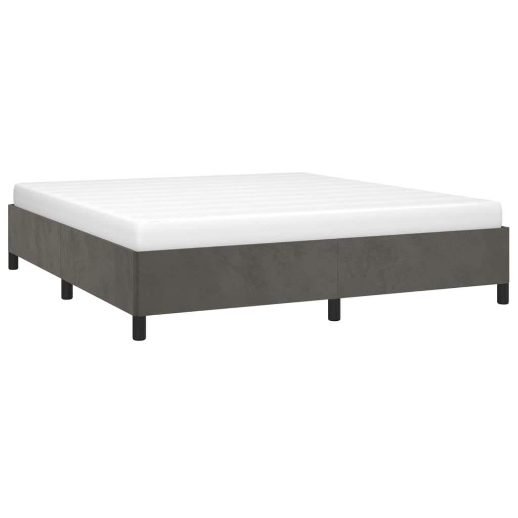 vidaXL Estructura de cama sin colchón terciopelo gris oscuro 160x200cm