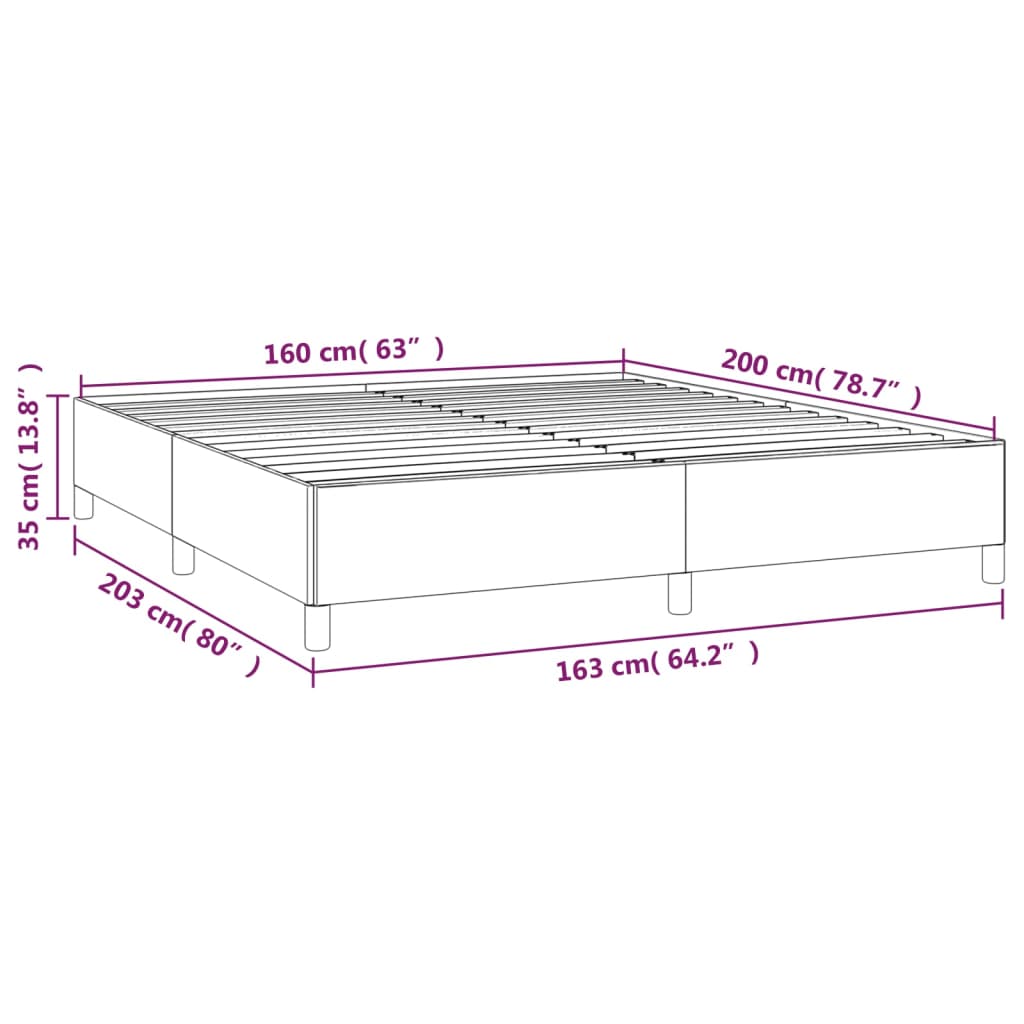 vidaXL Estructura de cama sin colchón terciopelo gris oscuro 160x200cm