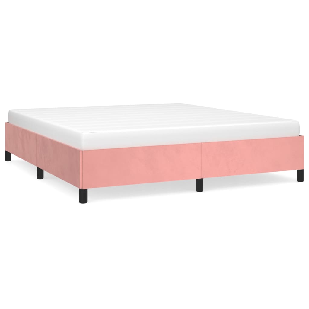 vidaXL Estructura de cama sin colchón terciopelo rosa 180x200 cm