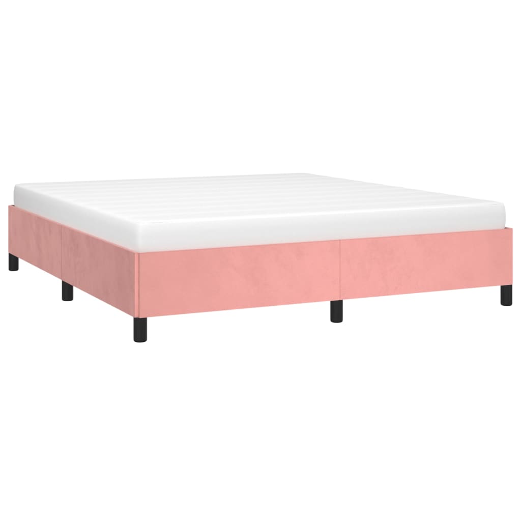 vidaXL Estructura de cama sin colchón terciopelo rosa 180x200 cm