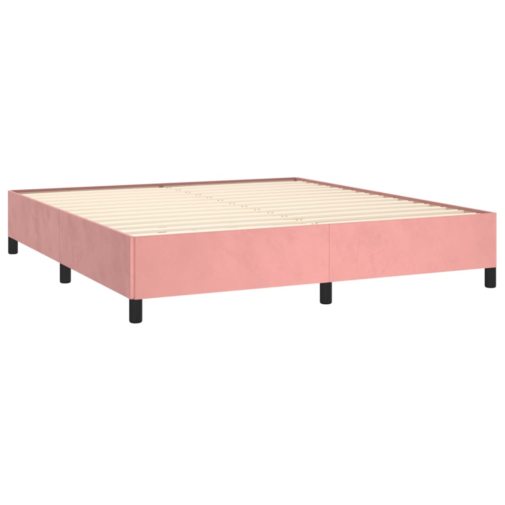 vidaXL Estructura de cama sin colchón terciopelo rosa 180x200 cm