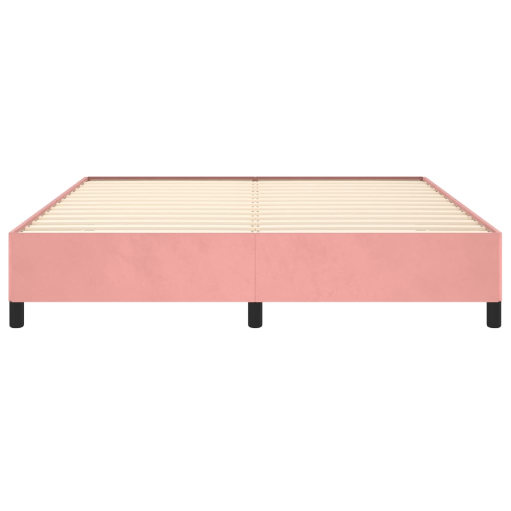 vidaXL Estructura de cama sin colchón terciopelo rosa 180x200 cm