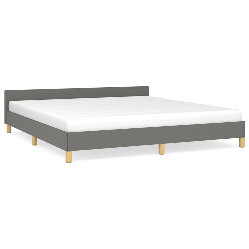 vidaXL Cama sin colchón de tela gris oscuro 160x200 cm