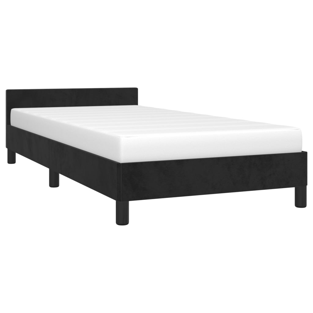 vidaXL Cama con cabecero sin colchón terciopelo negro 80x200 cm