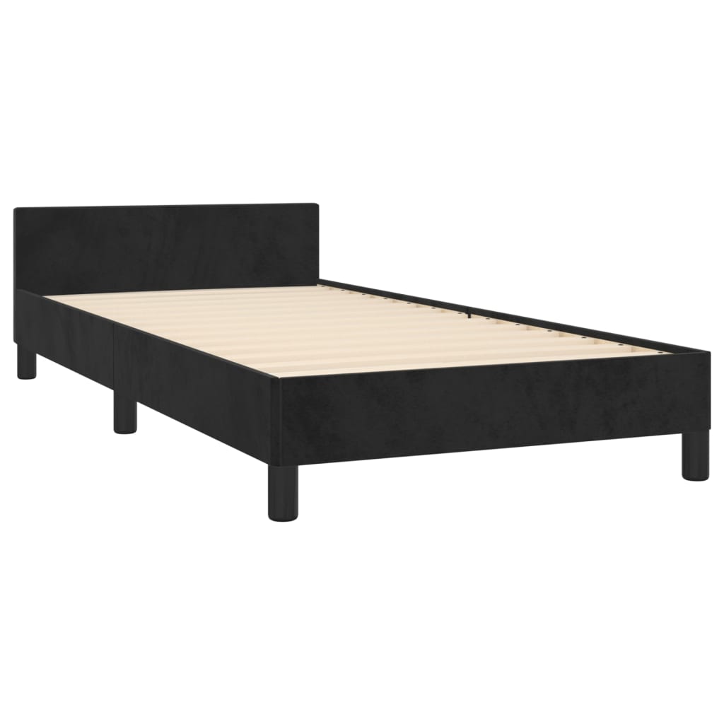 vidaXL Cama con cabecero sin colchón terciopelo negro 80x200 cm