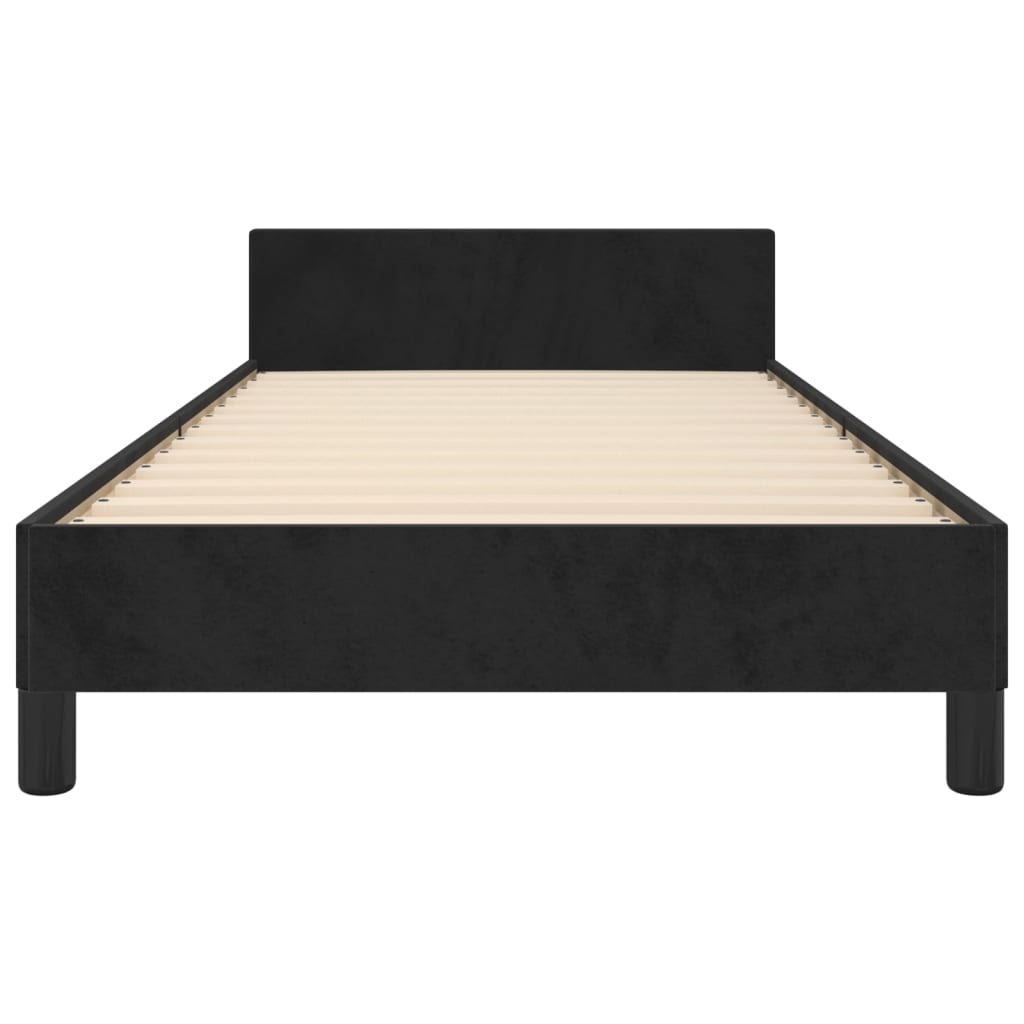 vidaXL Cama con cabecero sin colchón terciopelo negro 80x200 cm