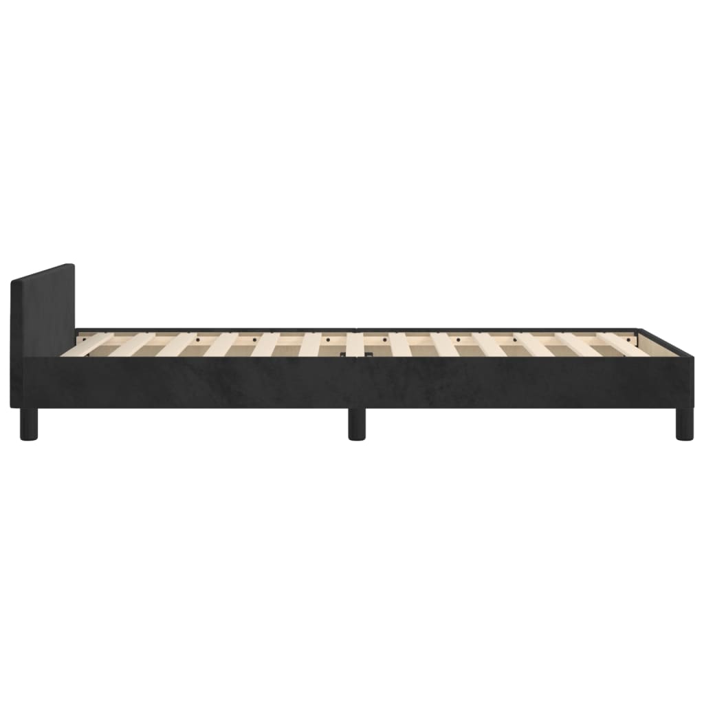 vidaXL Cama con cabecero sin colchón terciopelo negro 80x200 cm