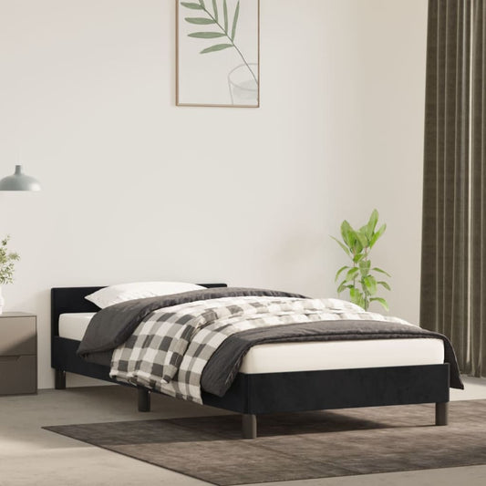 vidaXL Cama con cabecero sin colchón terciopelo negro 80x200 cm