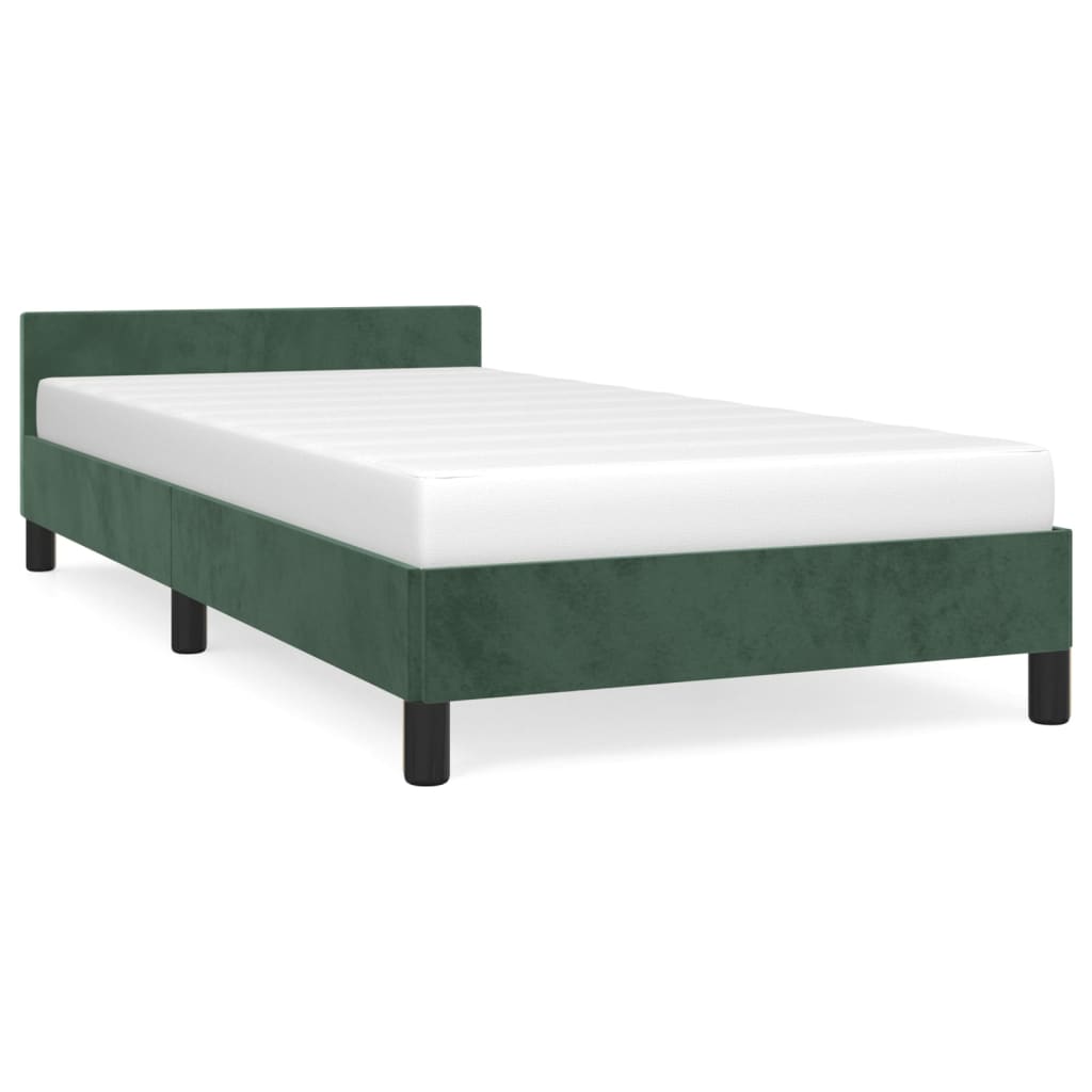 vidaXL Estructura de cama sin colchón terciopelo verde oscuro 80x200cm