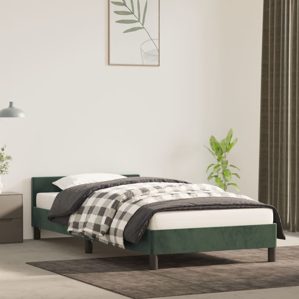 vidaXL Estructura de cama sin colchón terciopelo verde oscuro 80x200cm