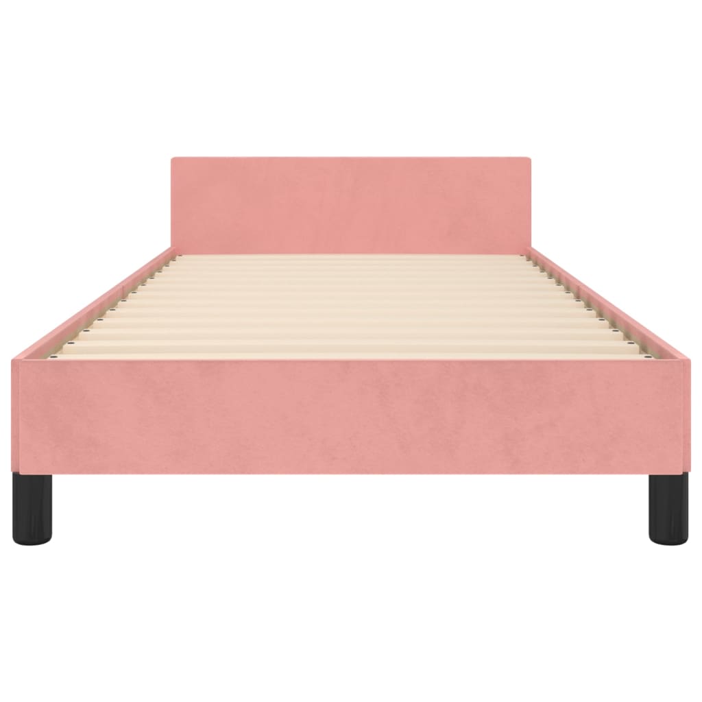 vidaXL Cama con cabecero sin colchón terciopelo rosa 90x200 cm