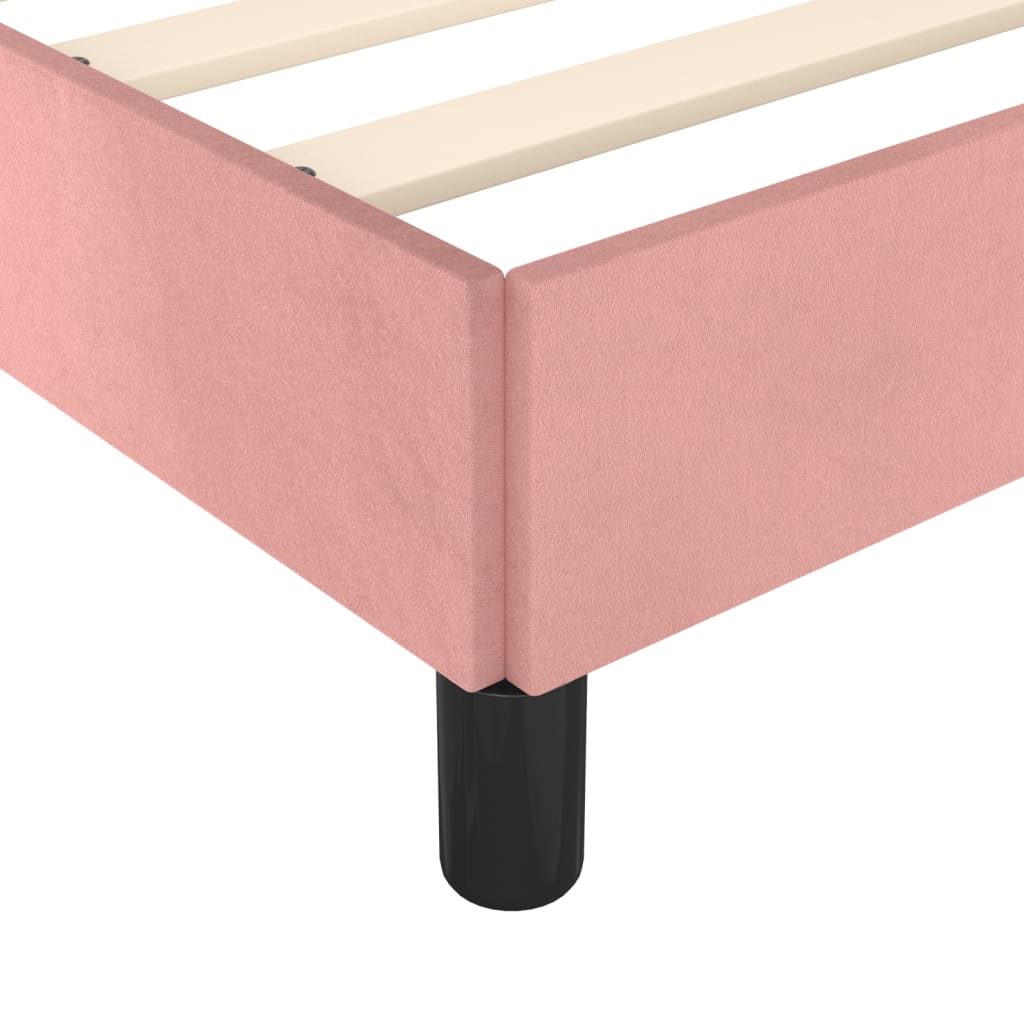 vidaXL Cama con cabecero sin colchón terciopelo rosa 90x200 cm