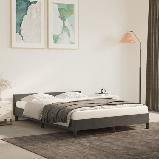 vidaXL Estructura de cama sin colchón terciopelo gris oscuro 140x190cm